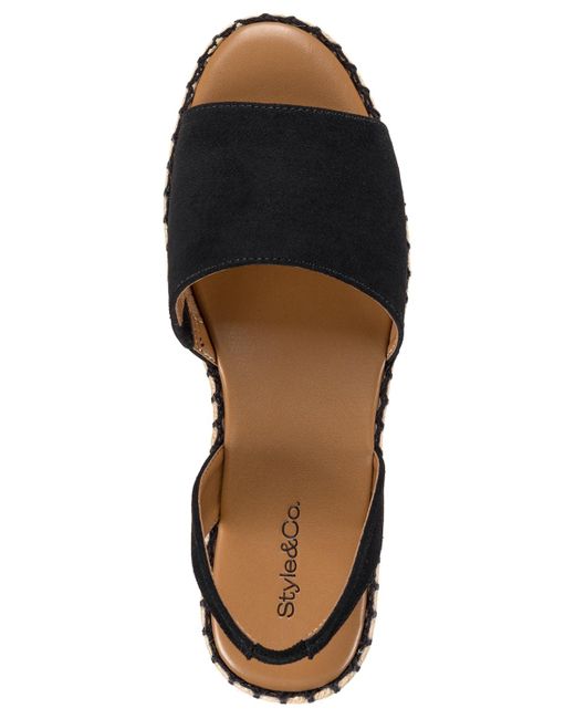 Style & Co. Black Reesee Slip-on Slingback Espadrille Flat Sandals