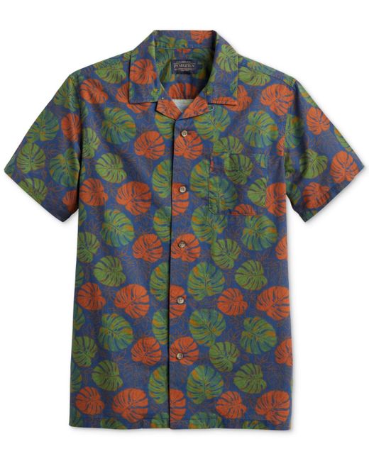 Pendleton Green Aloha Island Print Short Sleeve Button-front Shirt for men