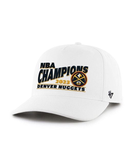 47 Brand White Denver Nuggets 2023 Nba Finals Champions Slant Hitch Adjustable Hat for men