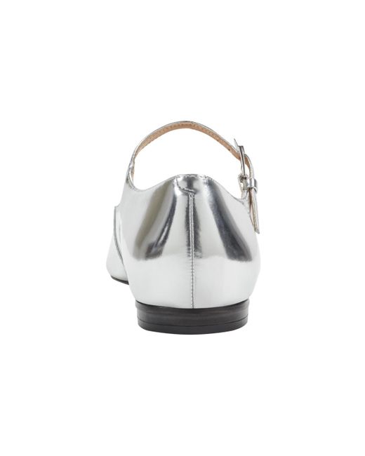 Marc Fisher White Trella Pointy Toe Mary Jane Flats