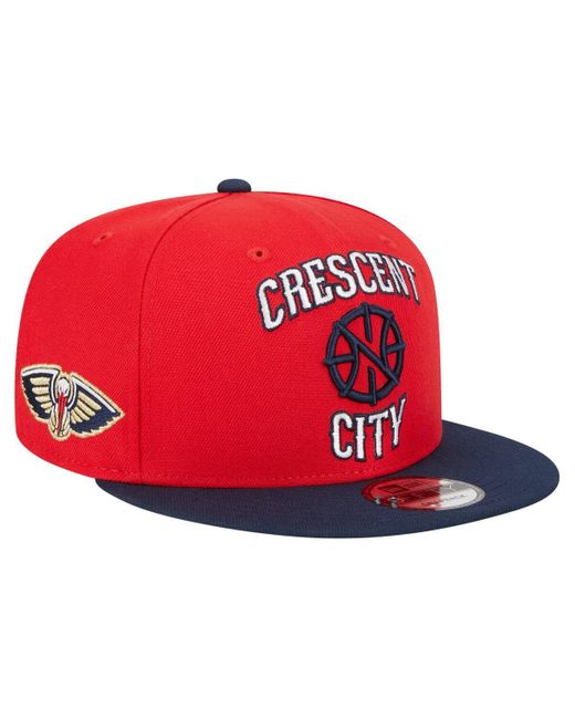 KTZ Red New Orleans Pelicans Statement Edition Jersey Hook 9fifty Snapback Hat for men