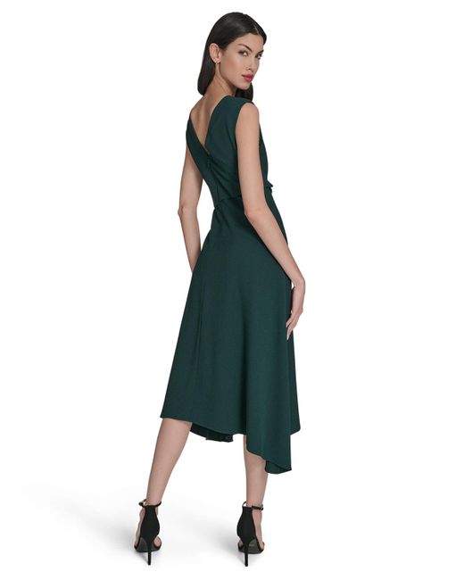 Vince Camuto Green Signature Stretch Crepe Midi Dress
