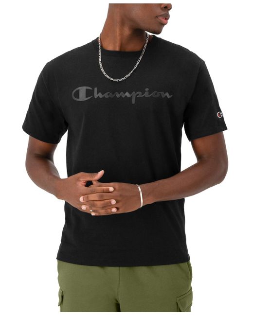 Champion Black Classic Logo Crewneck Short-sleeve T-shirt for men