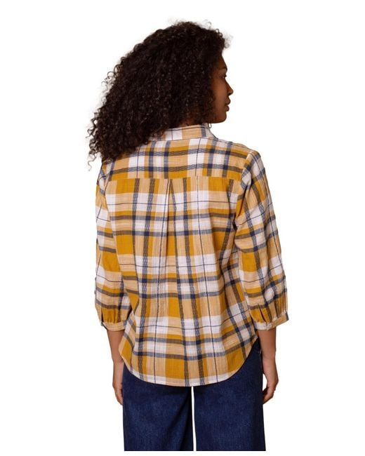 Celtic & Co. Multicolor Peter Pan Collar Checked Blouse