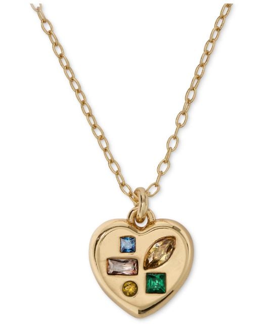 Kate Spade Metallic Cubic Zirconia Self-love Club Pendant Necklace