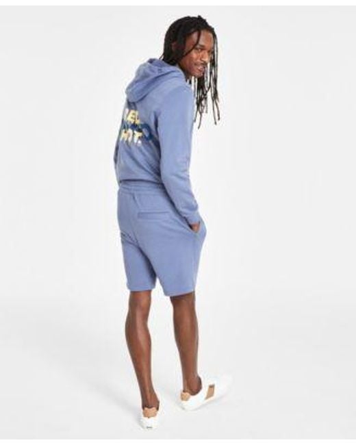 Boss Blue Hugo By Logo Hoodie Shorts for men