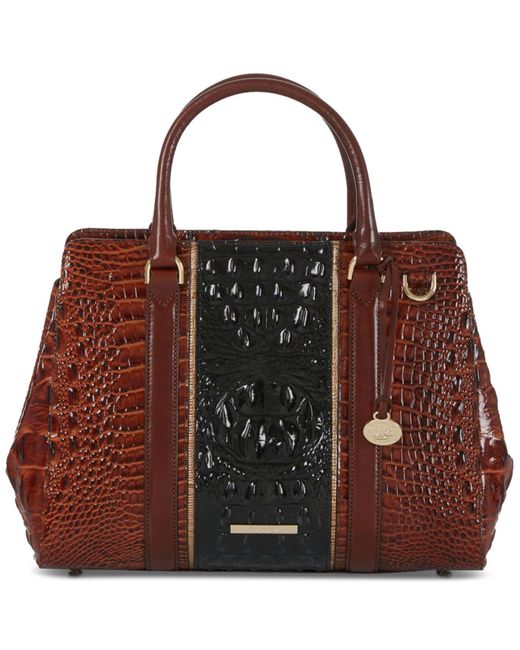 Brahmin Leather Small Finley Pecan Chanler Satchel in Brown Lyst Canada