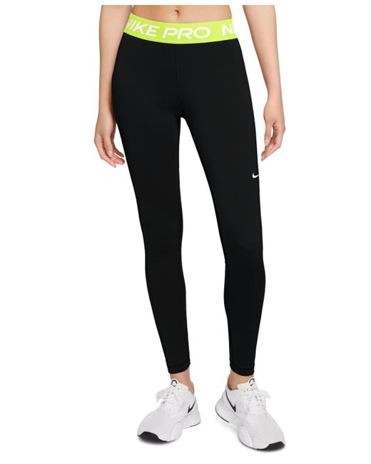 Nike Black Pro Mid-rise Mesh-paneled leggings