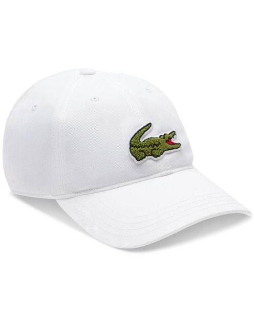 Lacoste White Croc Logo Cap for men