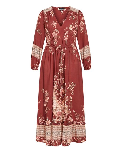 City Chic Faith Maxi Dress in Red | Lyst