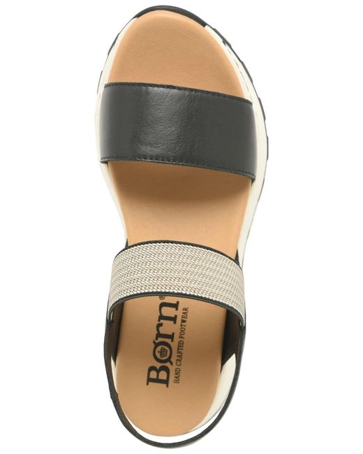 Born Black Mimi Round Toe Wedge Sandals