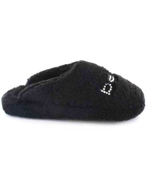 Bebe Molly Furry Slippers In Black Lyst