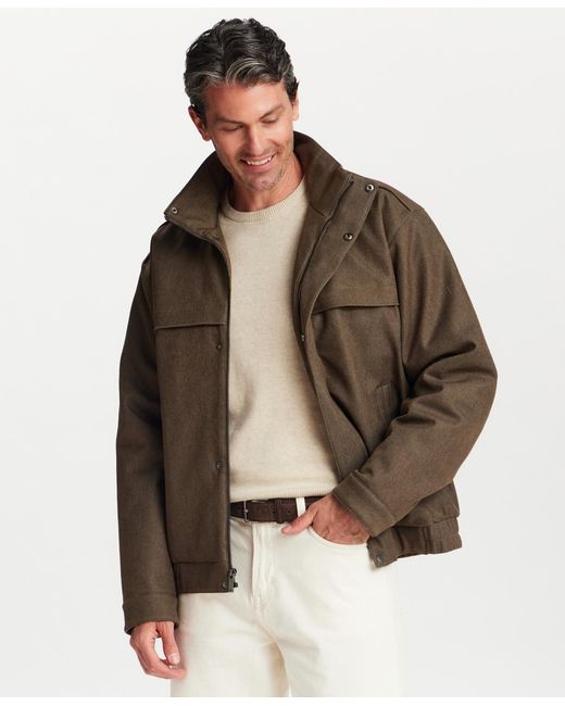 Weatherproof Brown Tech Twill Lined Bomber Jacket for men
