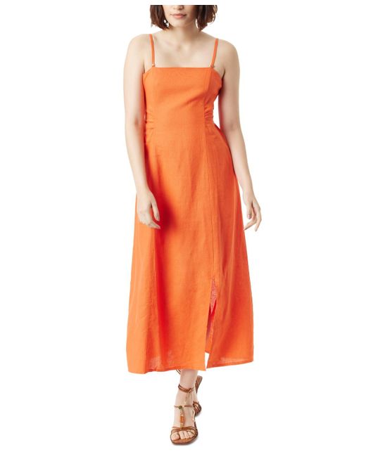 Sam Edelman Orange Merisa Printed Open-back A-line Dress