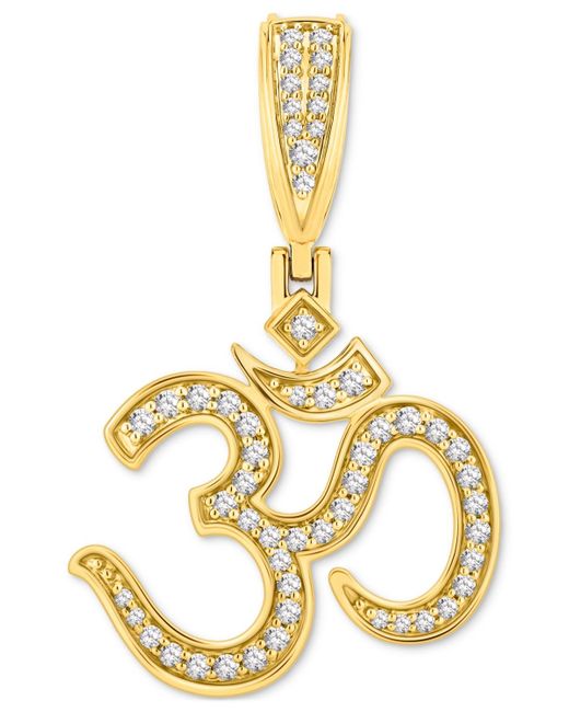 Macy's Metallic Diamond Polished Om Symbol Pendant (1/2 Ct. T.w. for men