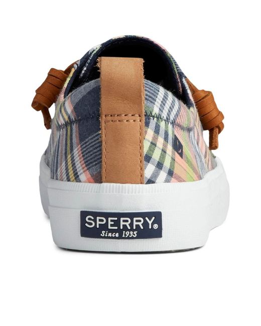 sperry crest vibe washed plaid sneaker