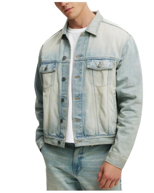 Cotton On Blue Oversized Trucker Jacket for men