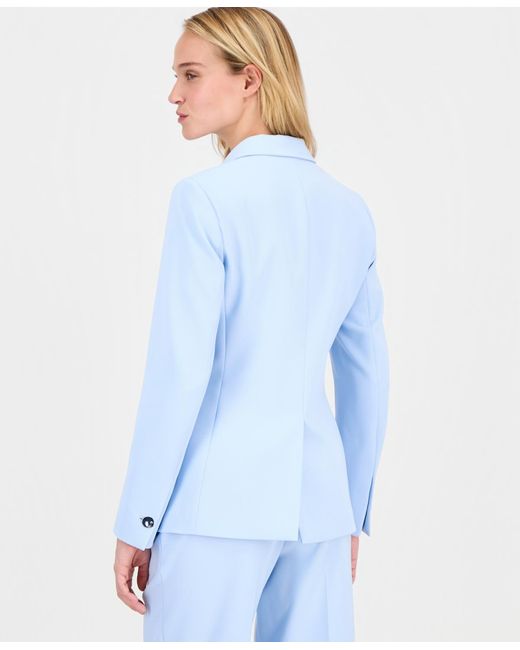 Anne Klein Blue Notch-collar One-button Jacket