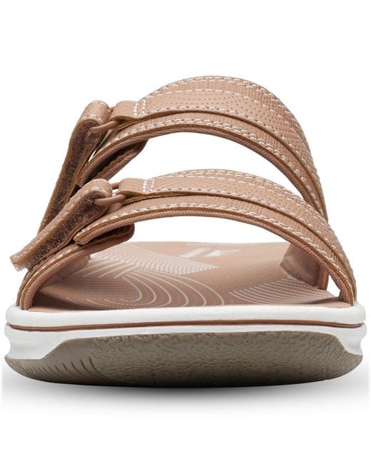 Clarks Brown Cloudsteppers Breeze Piper Comfort Slide Sandals