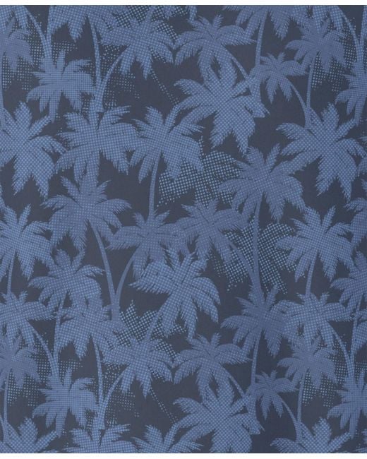 PGA TOUR Blue All-over Geometric Palm Print Short-sleeve Golf Polo Shirt for men