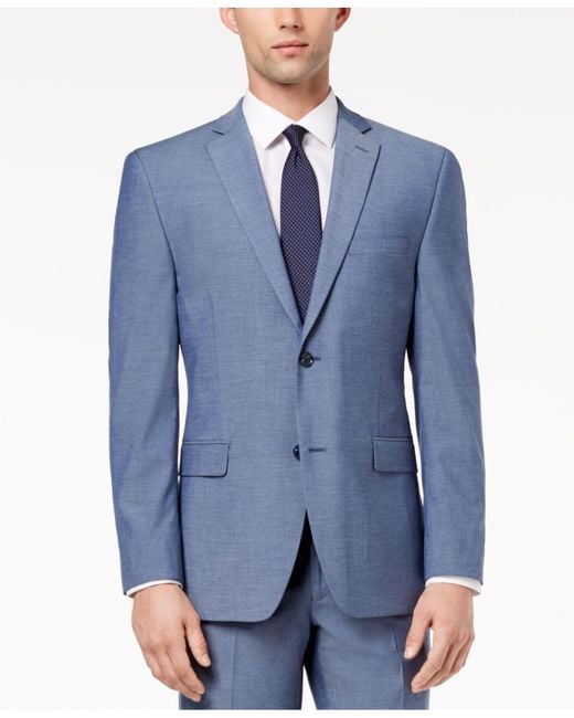 Alfani Slim-fit Performance Stretch Light Blue Suit Jacket, Created For ...