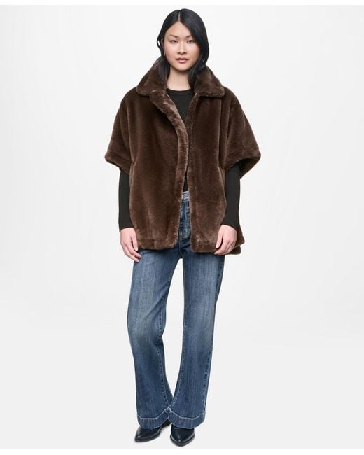 DKNY Brown Asymmetrical Two-button Front Jacket