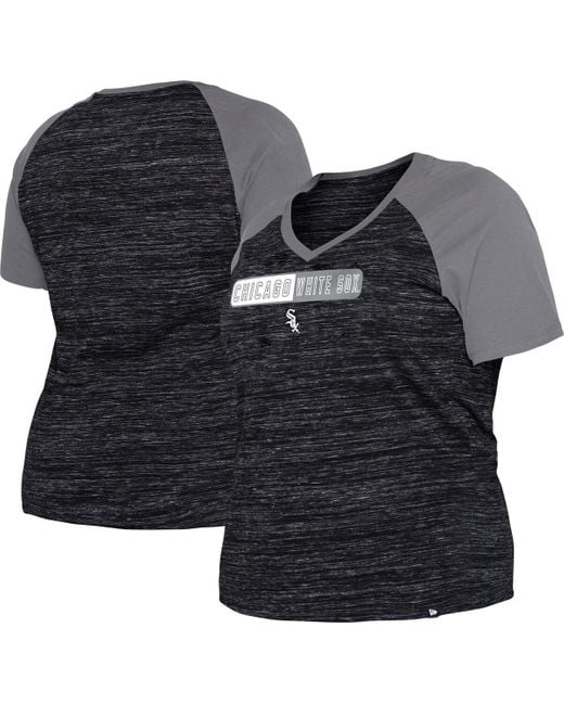 KTZ Blue Chicago White Sox Plus Size Space Dye Raglan V-neck T-shirt