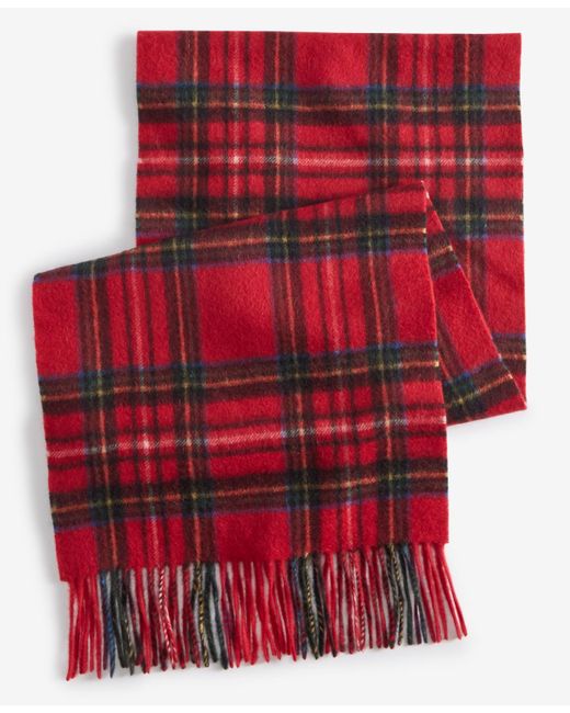 Club Room Red Plaid Cashmere Scarf for men