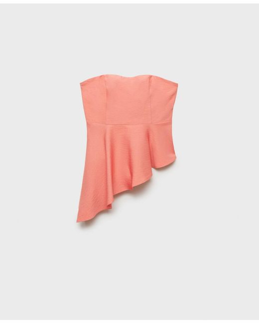 Mango Pink Asymmetrical Strapless Top
