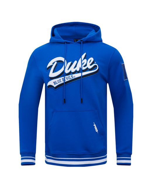 Pro Standard Duke Blue Devils Script Tail Pullover Hoodie for men