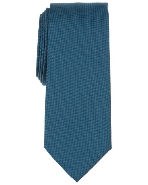 Alfani Men's Blue Gilded Solid Slim Tie