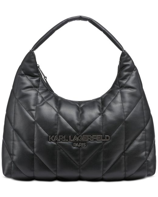 Sac Hobo Femme Karl Lagerfeld K/Ikonik - Cuir Noir - Neuf Avec étiquettes - Modèle 245W3053999