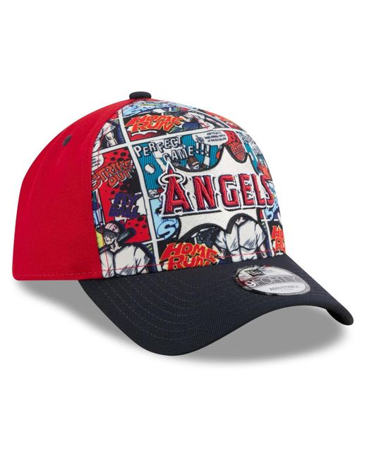 KTZ Red/navy Los Angeles Angels 2025 Mlb Diamond Hero Edition A-frame 9forty Adjustable Hat for men