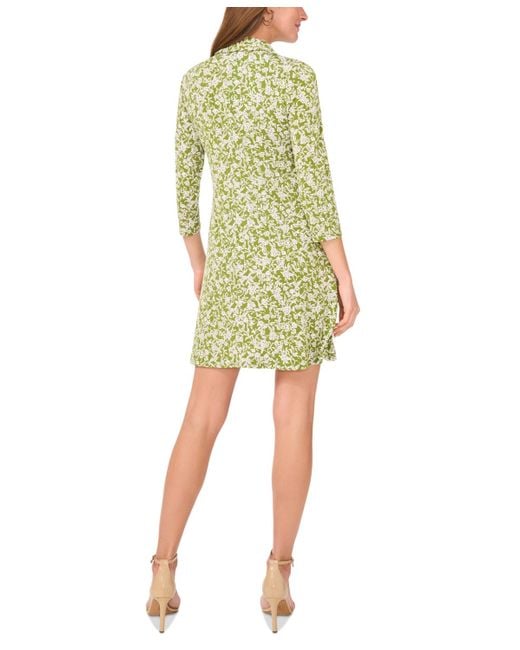 Msk Yellow Printed Shift Dress