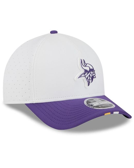 KTZ White/purple Minnesota Vikings 2025 Nfl Training Camp A-frame 9forty Adjustable Hat for men