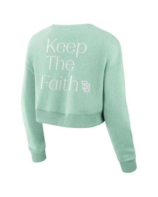 Fanatics Green San Diego Padres Relax Studio Cropped Pullover Sweatshirt