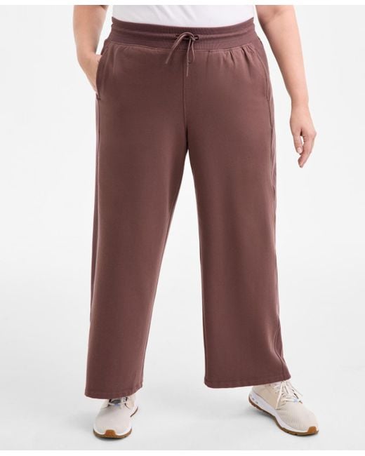 ID Ideology Red Plus Size Relaxed High-rise Fleece Pants