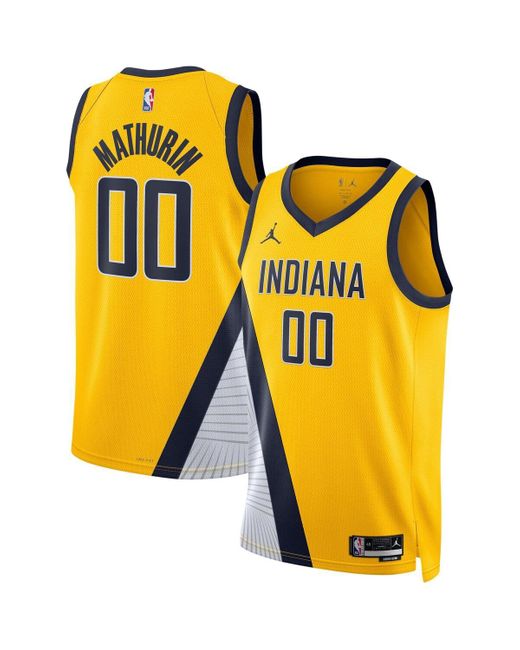 Nike Yellow And Bennedict Mathurin Indiana Pacers Swingman Jersey