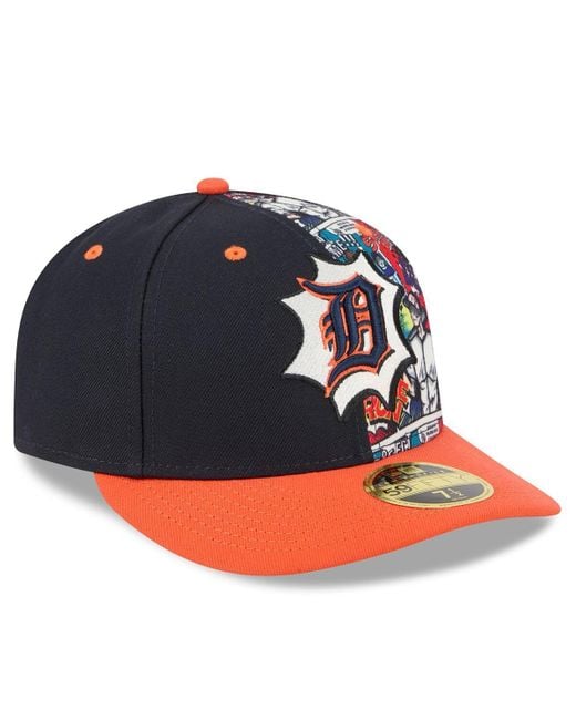 KTZ Blue Navy/orange Detroit Tigers 2025 Mlb Diamond Hero Edition Low Profile 59fifty Fitted Hat for men