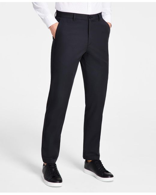 Michael Kors White Classic Fit Flat Front Pants for men
