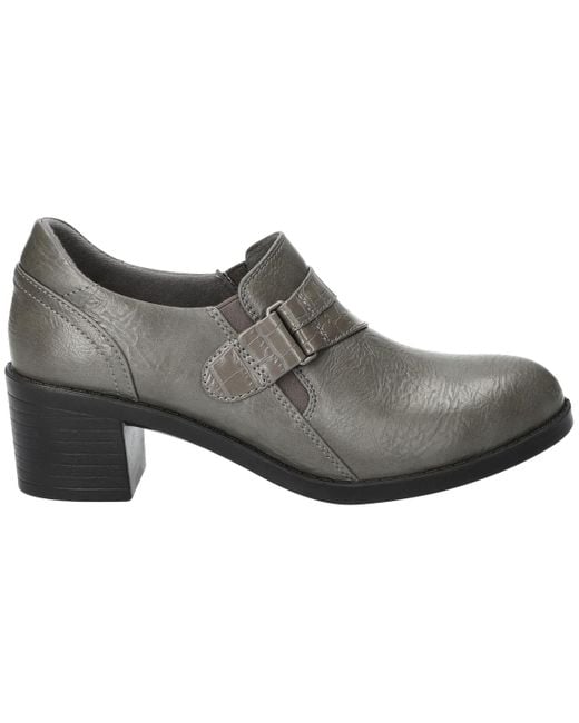 Easy Street Gray Lavelle Comfort Block-heel Slip-on Shooties