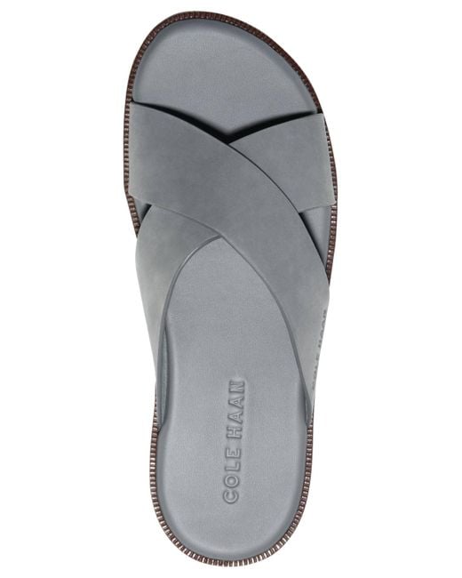 Cole Haan Gray Nantucket Cross Strap Slip-on Slide Sandals for men