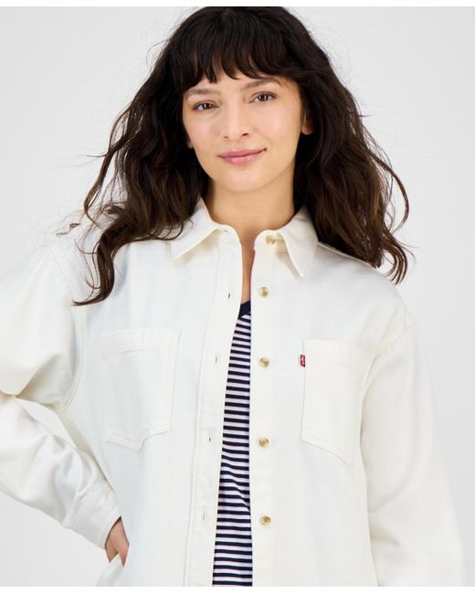 Levi's White Iris Button-front Cotton Overshirt