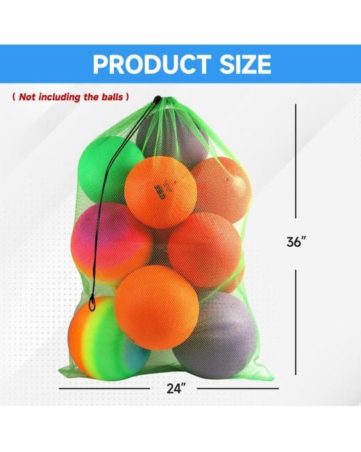 Gse Games & Sports Expert Green 24"x36" Large Mesh Sports Ball Drawstring Bag For Gym Training