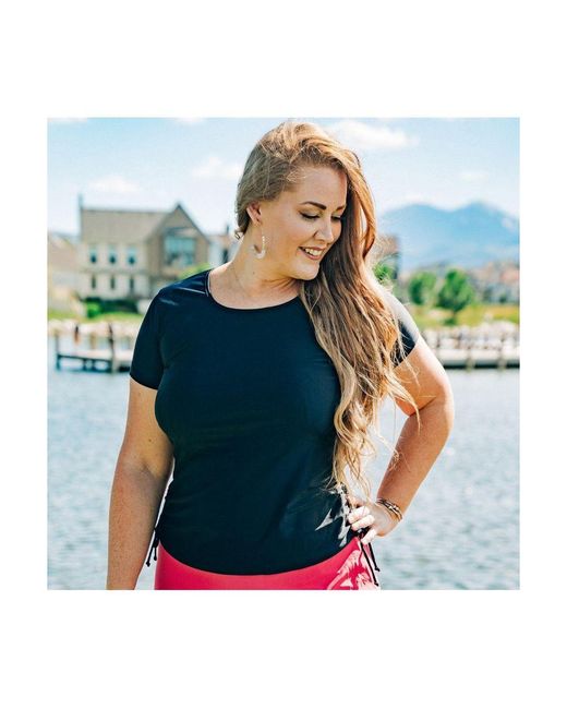 Calypsa Blue Plus Size Adele Swim Top