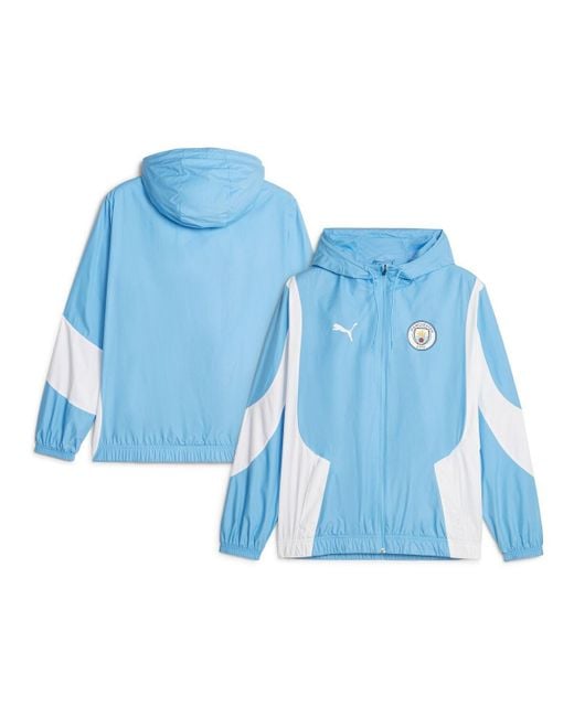 PUMA Blue Manchester City 2023/24 Pre-match Anthem Full-zip Hoodie Jacket for men