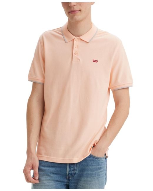 Levi's Pink Housemark Standard-fit Tipped Polo Shirt for men