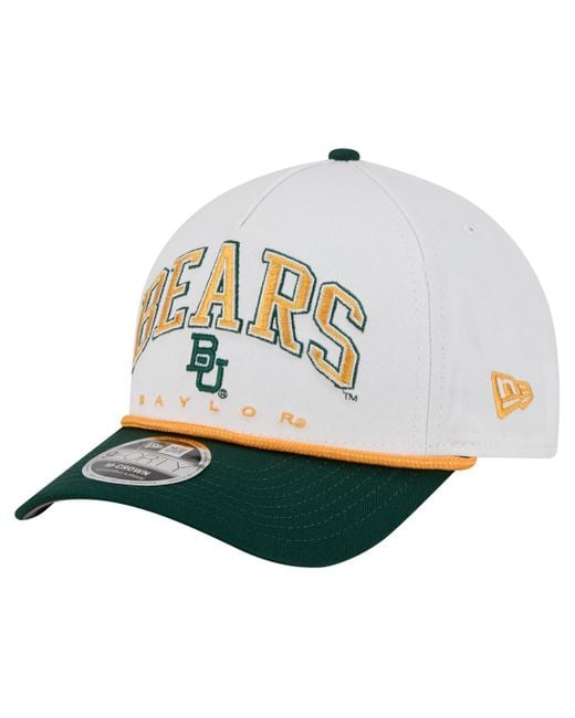KTZ Gray White/green Baylor Bears Arch Two-tone Rope 9forty A-frame M-crown Adjustable Hat for men