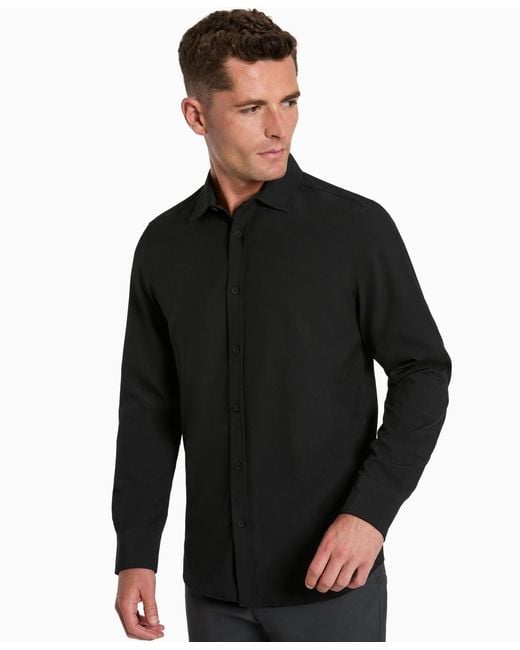 Kenneth Cole Blue Solid Slim Fit Performance Shirt for men