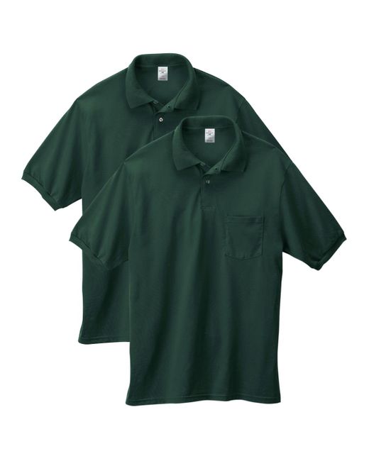 Hanes Gray Ecosmart Pocket Polo Shirt for men